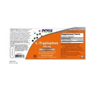 0166 l tryptophan 500 mg 60 vc v4 NOW Foods L-tryptophane 500mg