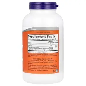 65 NOW Foods Citrate de Magnésium 400mg