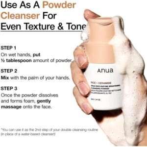 ANUA - RICE ENZYME + CERAMIDE BRIGHTENING CLEANSING POWDER 40gr